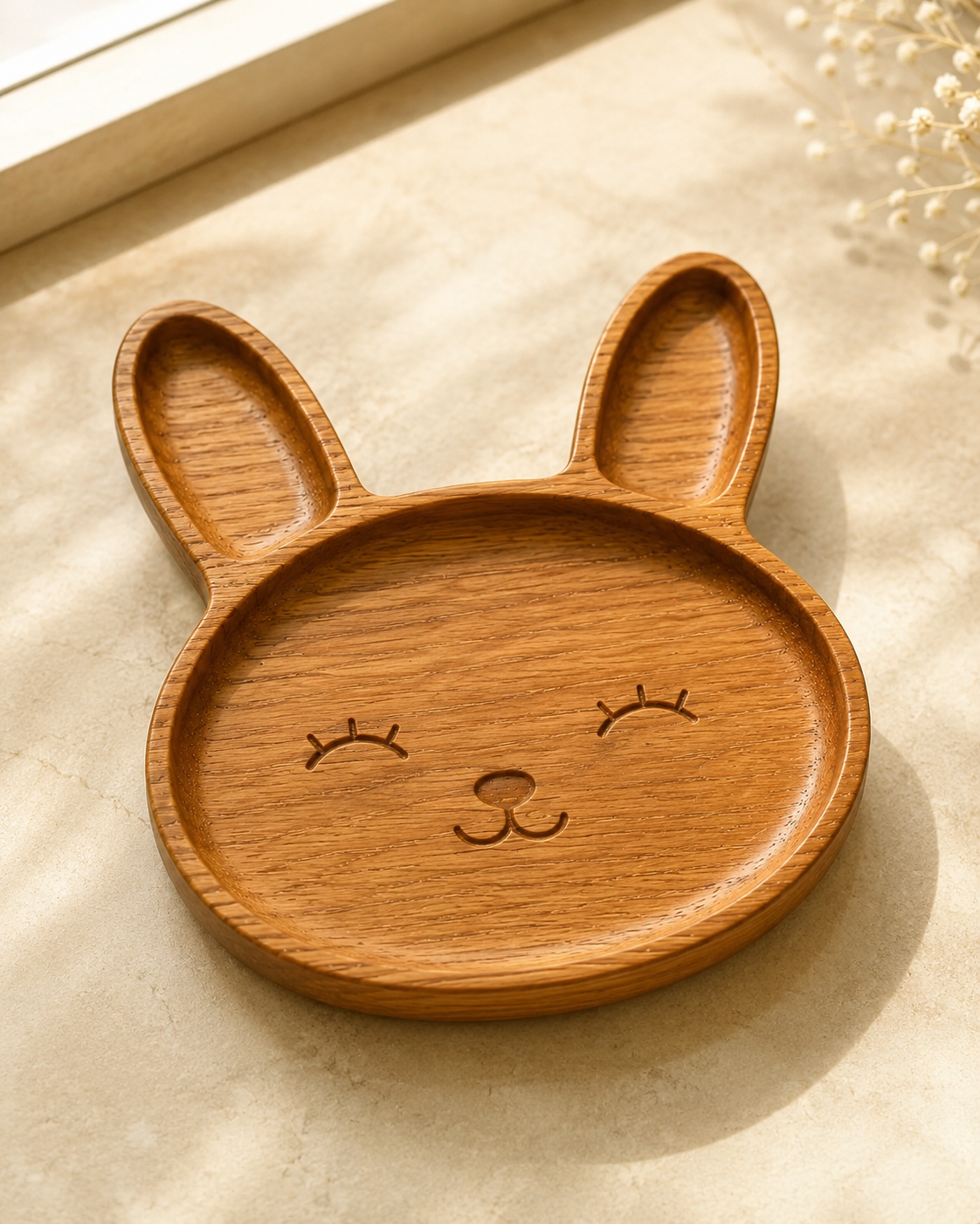 Bunny Wooden Plate — handcrafted wooden kitchenware