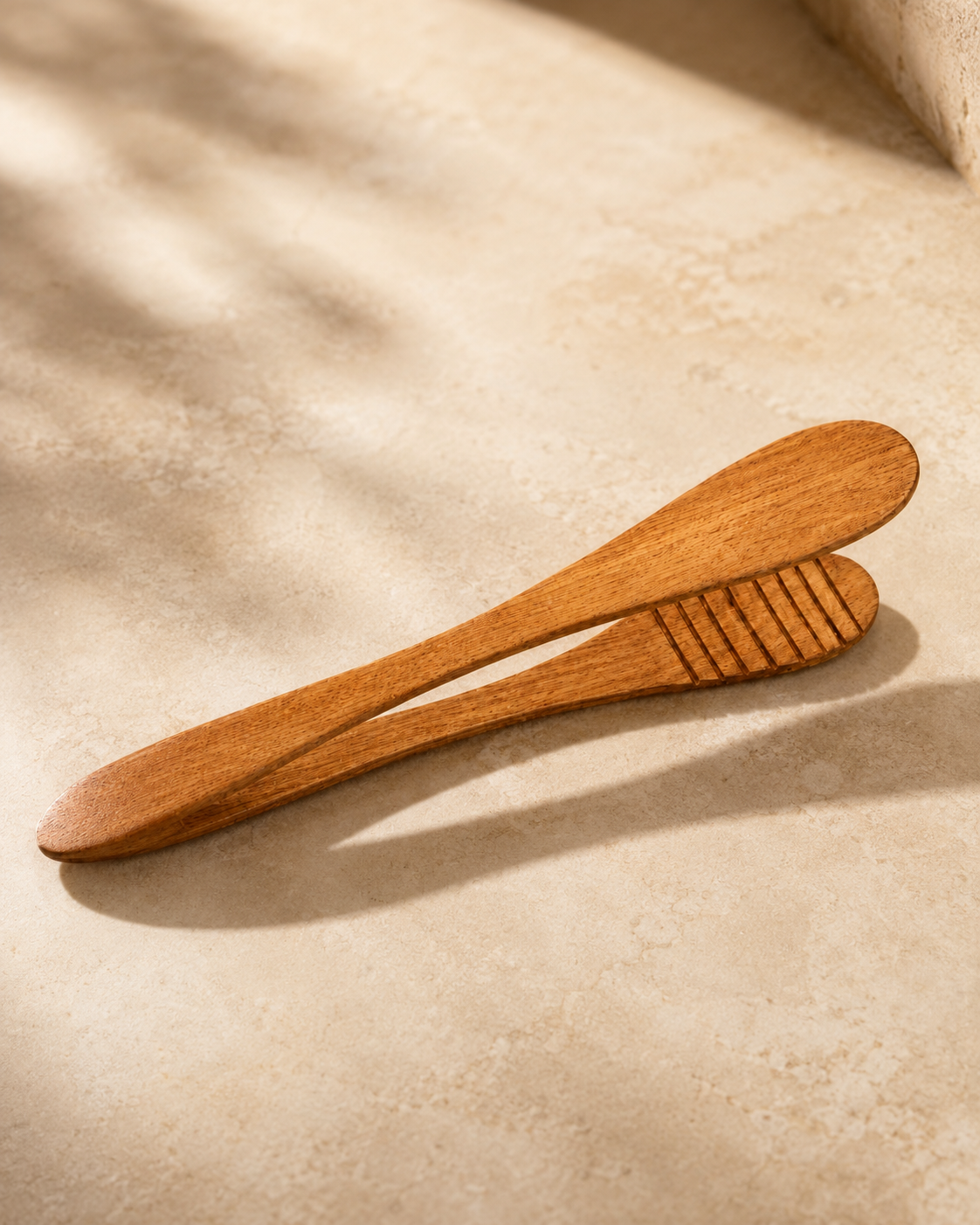 Oval Tip Wooden Tongs — handcrafted wooden kitchenware