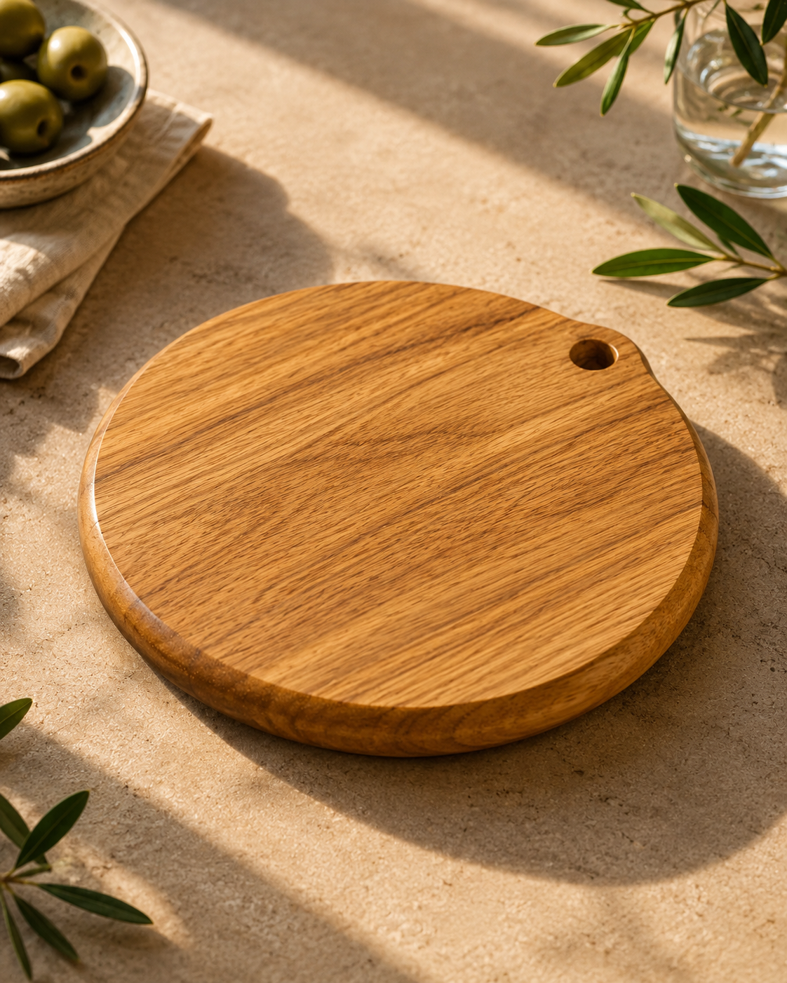 Round Cutting Board S — handcrafted wooden kitchenware