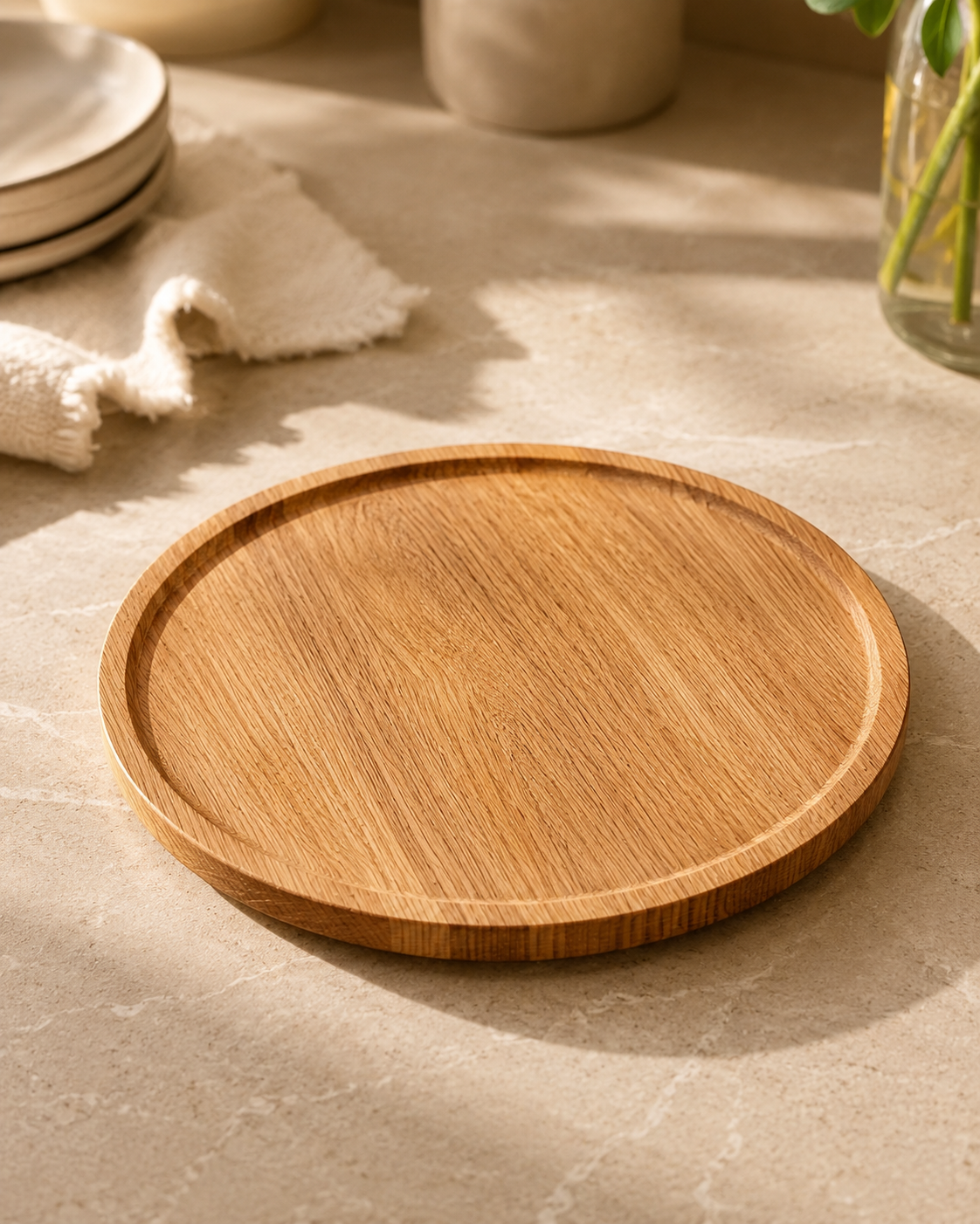 Round Serving Plate — handcrafted wooden kitchenware