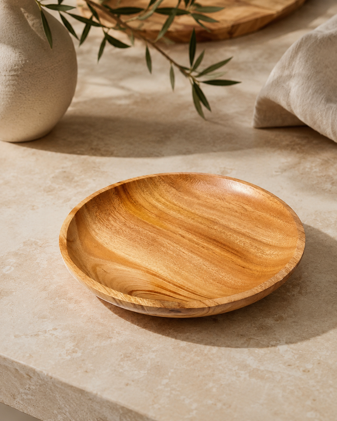 Round Side Plate — handcrafted wooden kitchenware